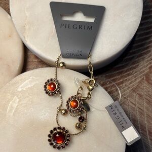 (#17) Pilgrim Gold Bracelet with Red Accents